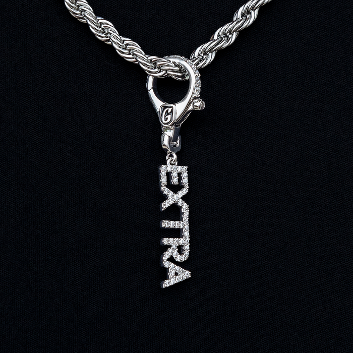 "Extra" Clip On Pendant in White Gold