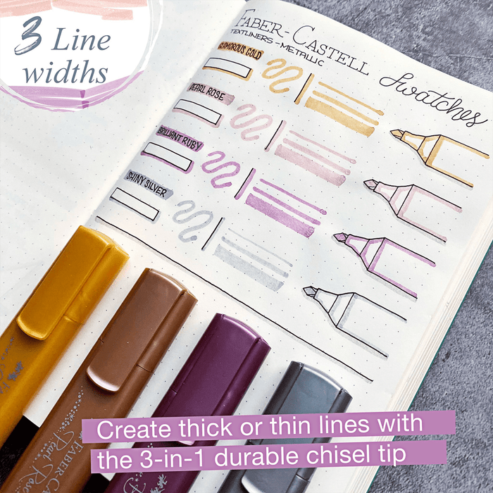 Faber - Castell Metallic Highlighter Textliner - Metallic Colors - Box of 8 - Pen Boutique Ltd