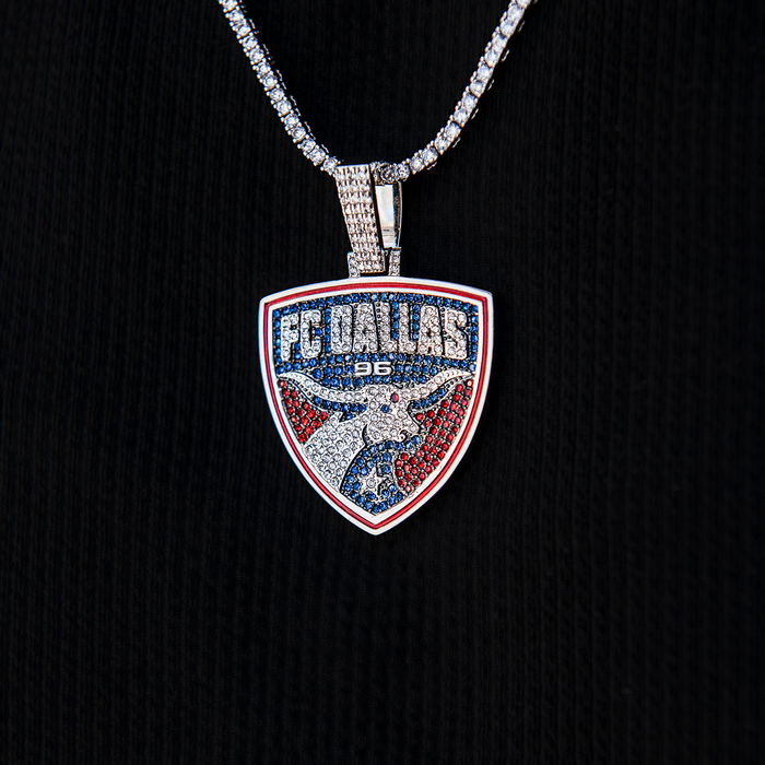 FC Dallas Official MLS Logo Pendant in White Gold
