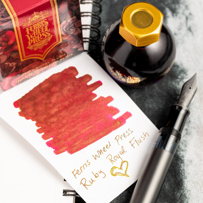 Ferris Wheel Press FerriTales Ink Bottle - Down the Rabbit Hole Ruby Royal Flush - 20ml - Pen Boutique Ltd