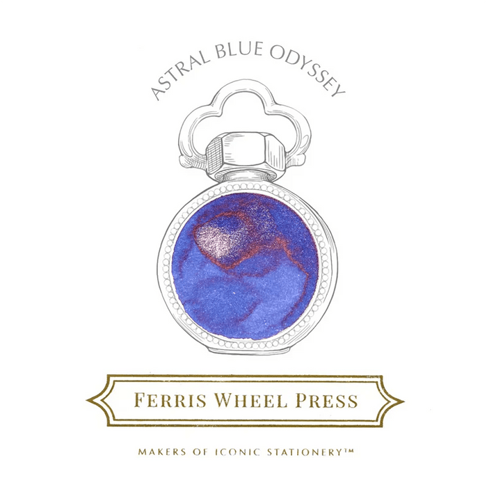 Ferris Wheel Press Ink Bottle - Astral Blue Odyssey - 10ml - Pen Boutique Ltd