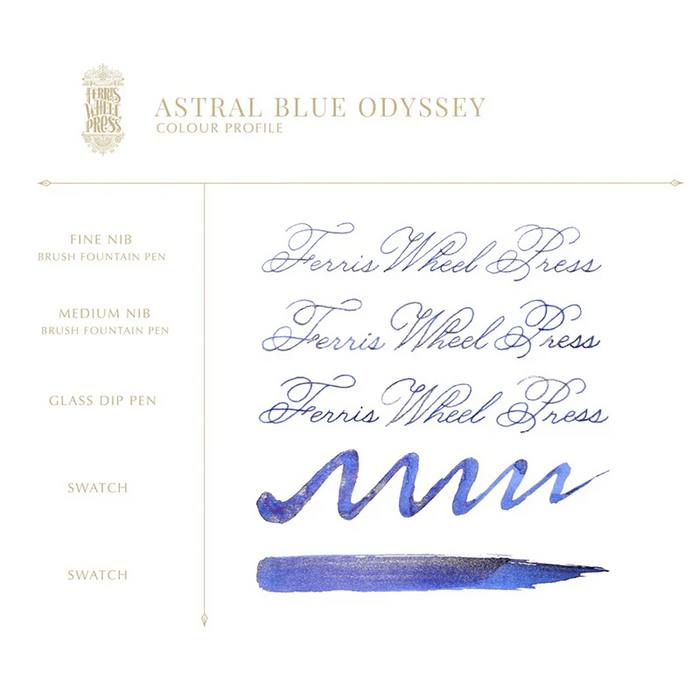 Ferris Wheel Press Ink Bottle - Astral Blue Odyssey - 10ml - Pen Boutique Ltd