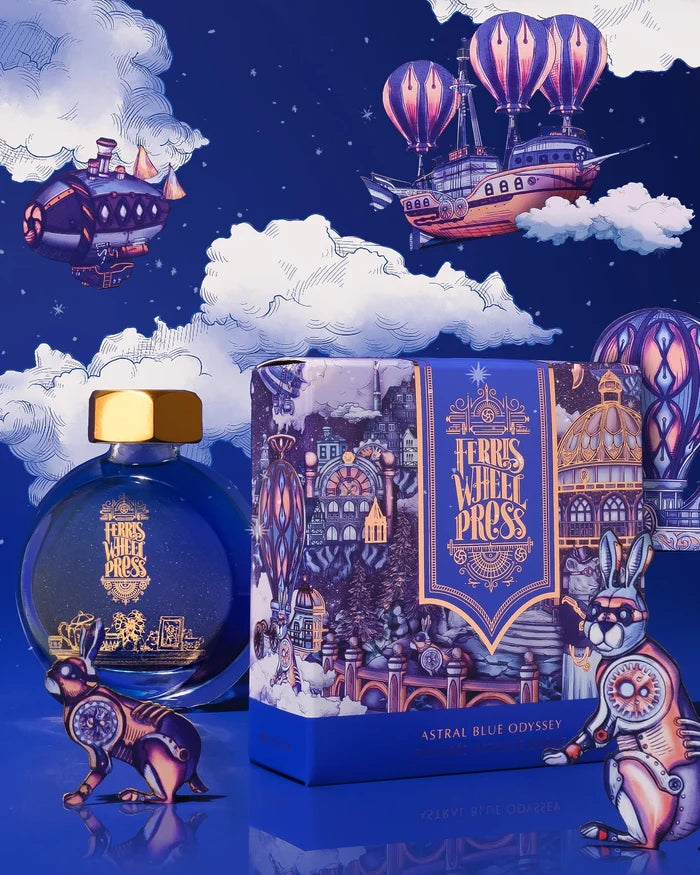 Ferris Wheel Press Ink Bottle - Astral Blue Odyssey - 38ml - Pen Boutique Ltd
