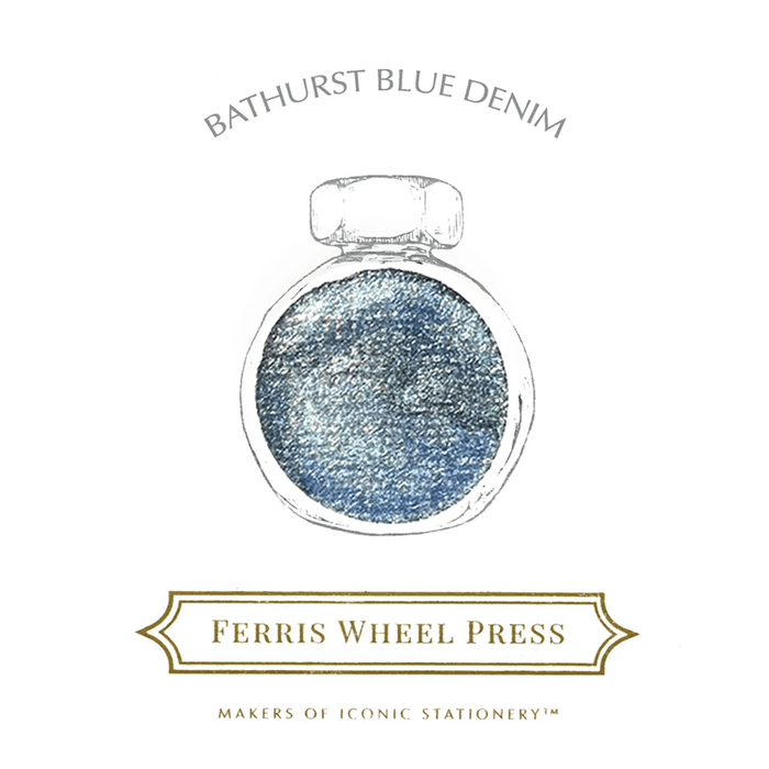 Ferris Wheel Press Ink Bottle - Bathurst Blue Denim - 38ml - Pen Boutique Ltd