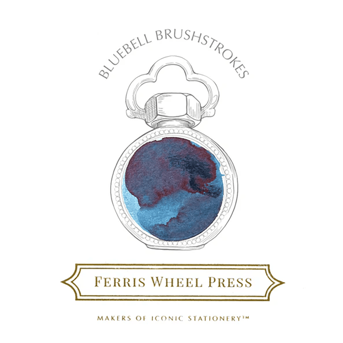 Ferris Wheel Press Ink Bottle - Bluebell Brushstrokes  - 38ml - Pen Boutique Ltd