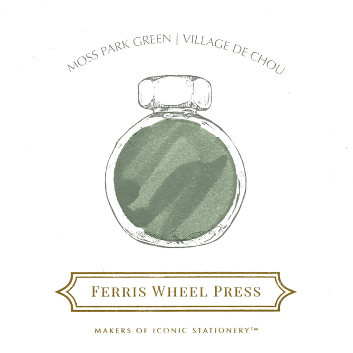 Ferris Wheel Press Ink Bottle - Moss Park Green - 38ml - Pen Boutique Ltd