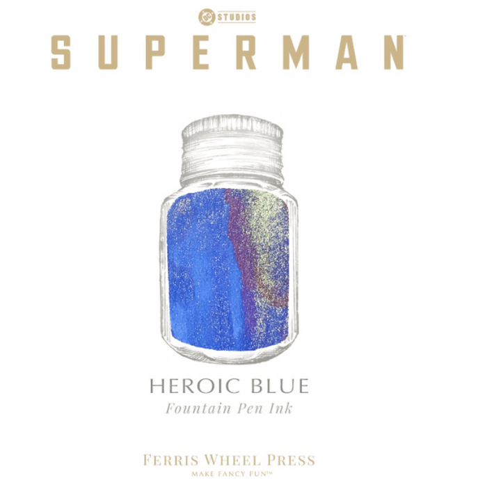 Ferris Wheel Press x Superman Ink Bottle - Heroic Blue - 28 ml - Pen Boutique Ltd