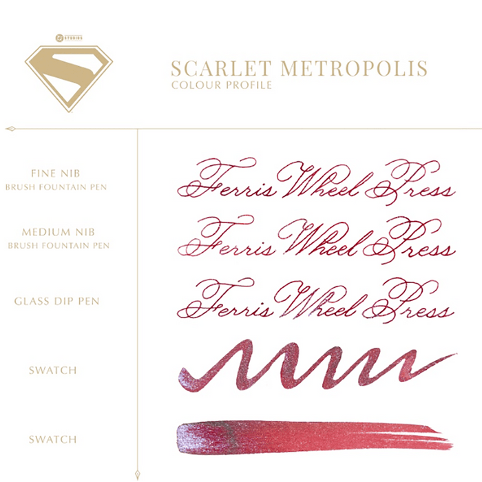 Ferris Wheel Press x Superman Ink Bottle - Scarlet Metropolis - 28ml - Pen Boutique Ltd