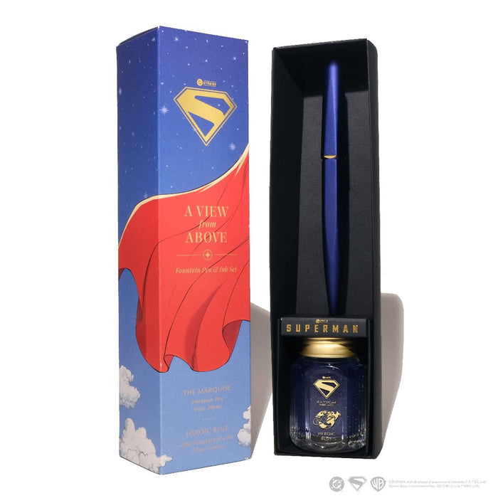 Ferris Wheel Press x Superman Marquise Gift Set - A View from Above ( Fountain Pen and Ink Bottle) - Pen Boutique Ltd