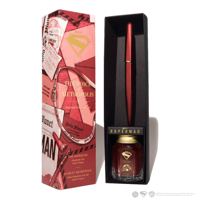 Ferris Wheel Press x Superman Marquise Gift Set - The Voice of Metropolis ( fountain pen and ink bottle ) - Pen Boutique Ltd