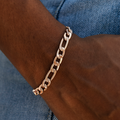Figaro Bracelet in Rose Gold- 6mm