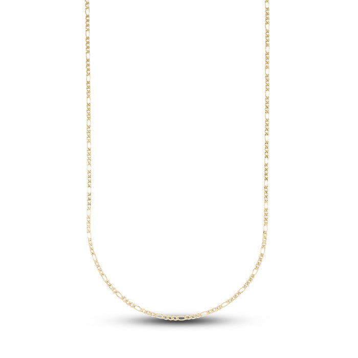 Figaro Chain in Hollow Yellow Gold - 2mm