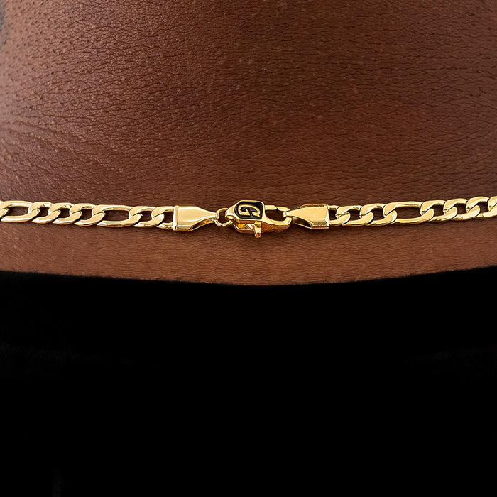 Figaro Link Chain in Yellow Gold - 4mm