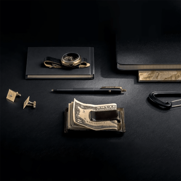 Fisher Space Astronaut Ballpoint Pen - Graphite Black Cerakote - Solar Flare Gold Titanium - Pen Boutique Ltd