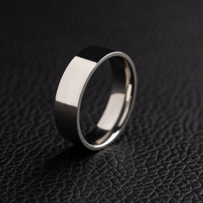 Flat Band Ring in White Gold - 6mm
