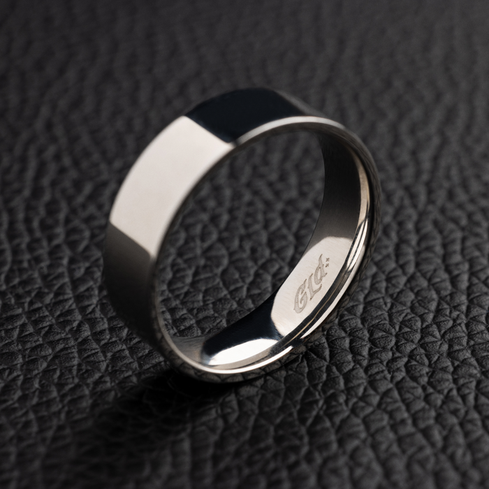 Flat Band Ring in White Gold - 6mm