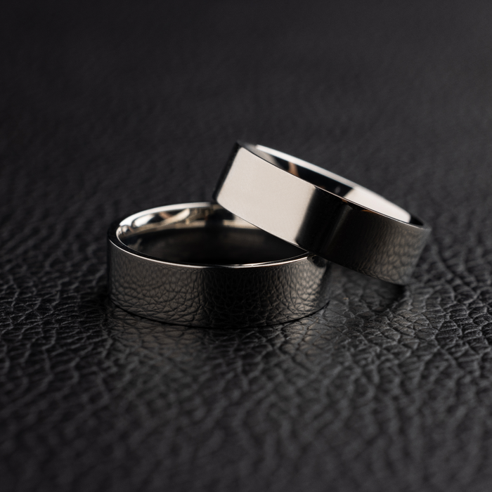 Flat Band Ring in White Gold - 6mm