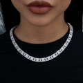 Flat Pave Valentina Chain in White Gold- 8.5mm
