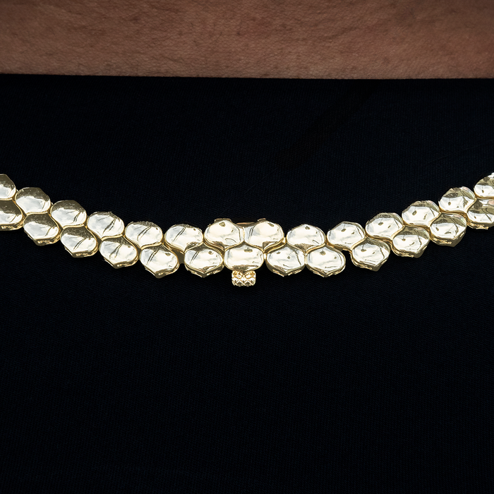 Flat Snake Link Chain in Yellow Gold -4mm