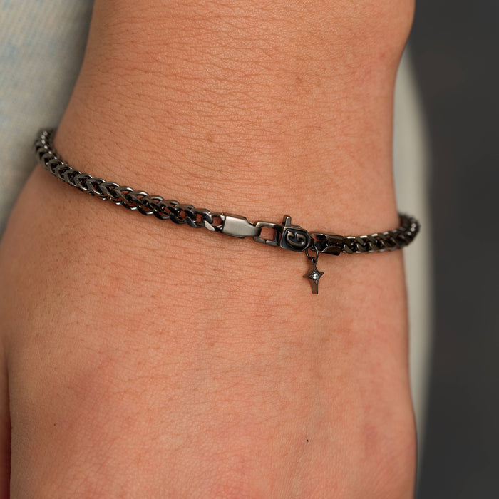 Franco Chain Bracelet in Black - 3mm