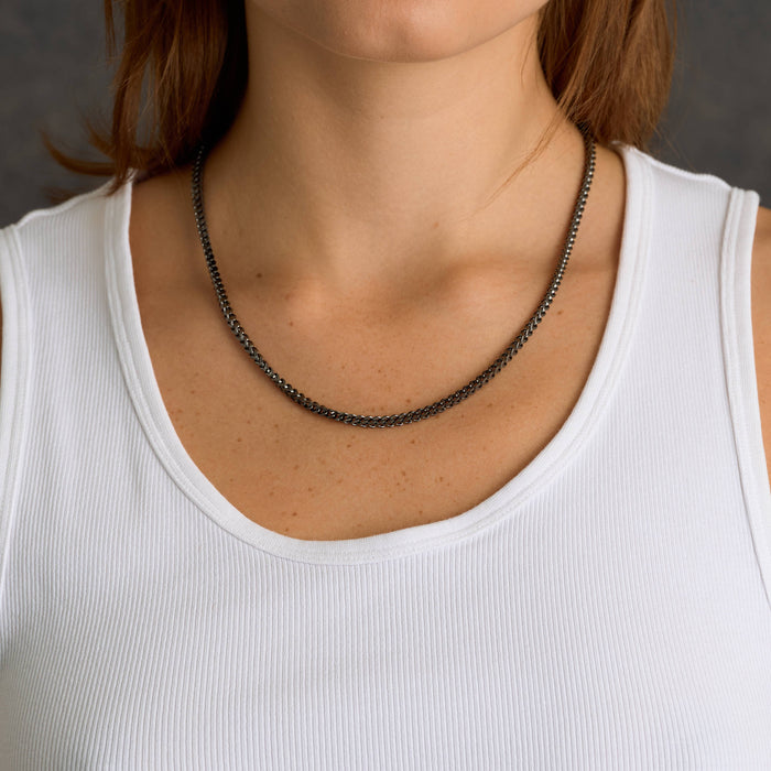 Franco Chain Necklace in Black - 3mm