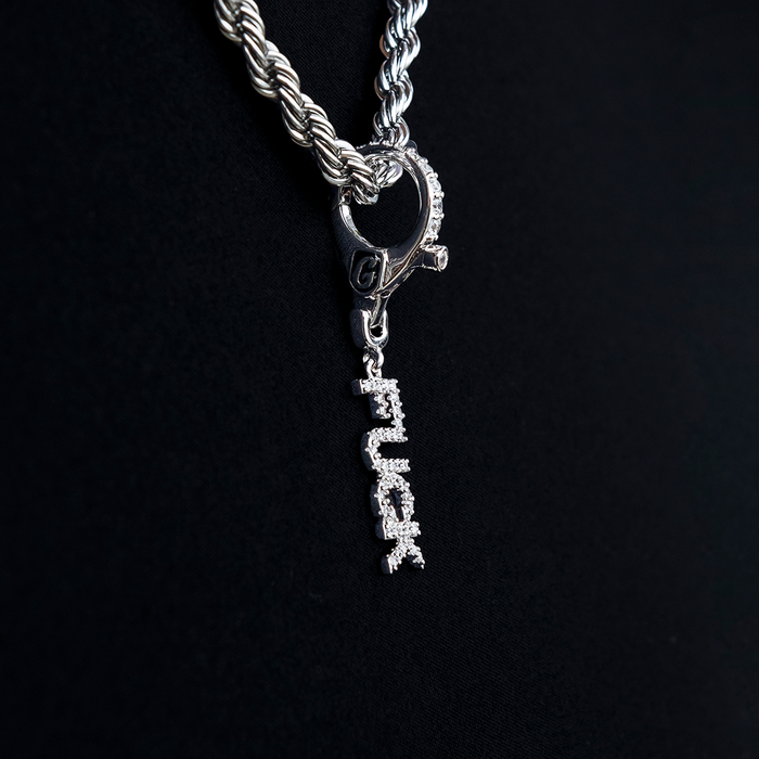 "Fuck" Clip On Pendant in White Gold