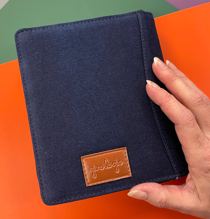 Girologio Cotton Denim Pen Case - 12 Zip - Pen Boutique Ltd