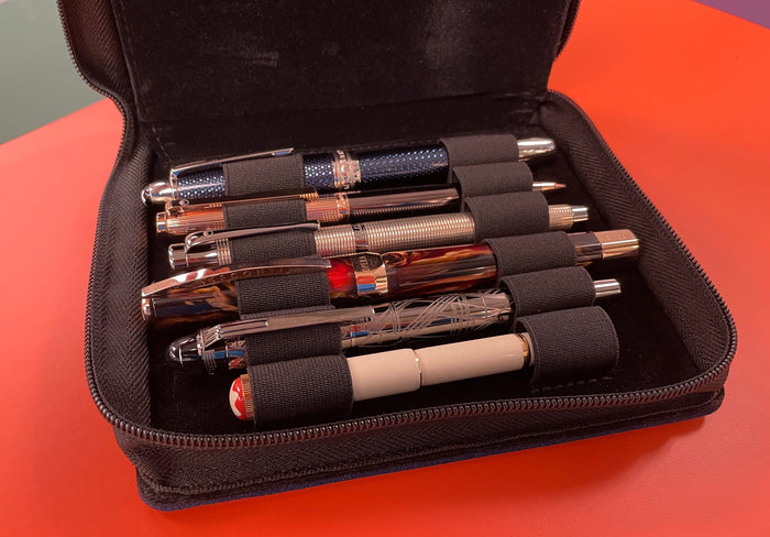 Girologio Cotton Denim Pen Case - 12 Zip - Pen Boutique Ltd