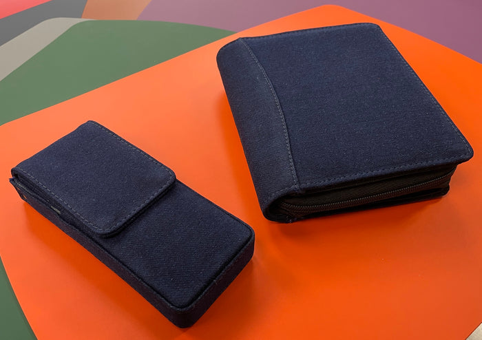 Girologio Cotton Denim Pen Case - 12 Zip - Pen Boutique Ltd