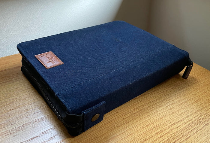 Girologio Cotton Denim Pen Case - 24 Zip - Pen Boutique Ltd