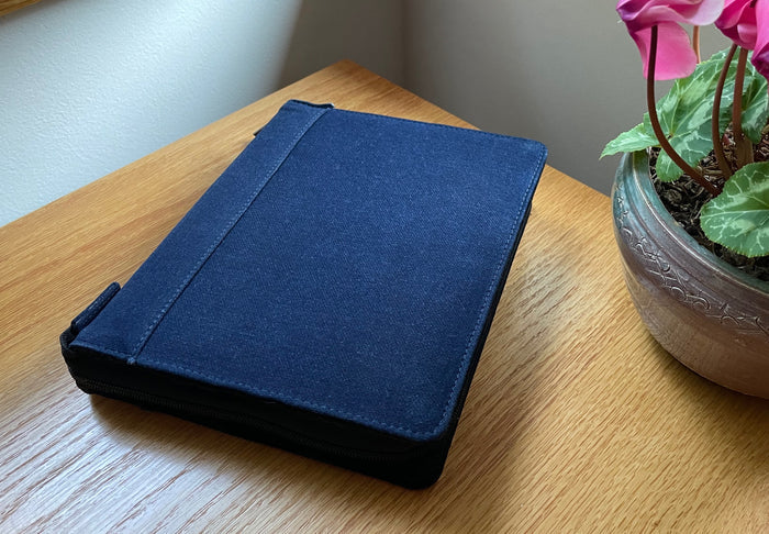 Girologio Cotton Denim Pen Case - 24 Zip - Pen Boutique Ltd