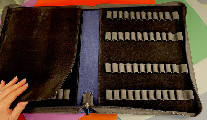 Girologio Cotton Denim Pen Case - 48 Zip - Pen Boutique Ltd