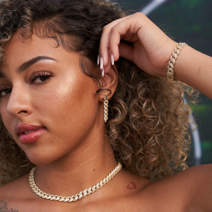 GLD Prong Cuban Stud Earrings in Yellow Gold