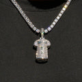 Green Bay Packers Micah Parsons Official NFL White Jersey #1 Pendant in White Gold