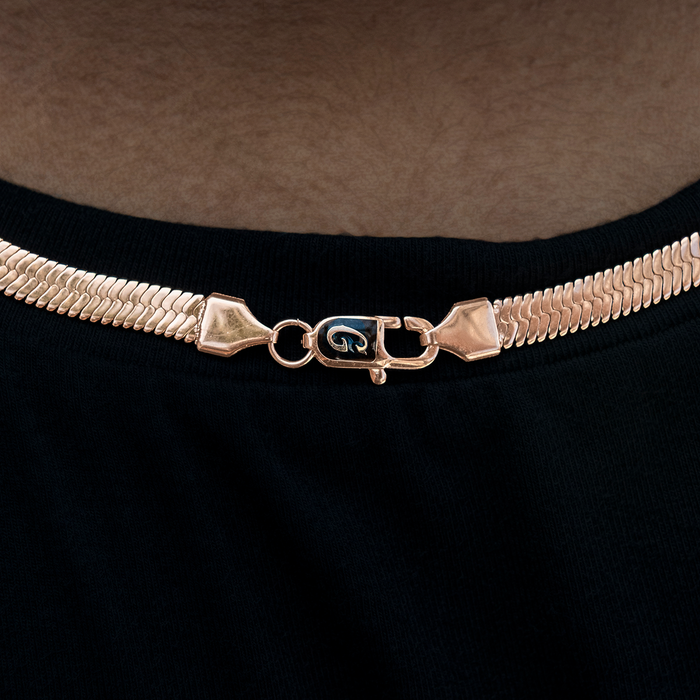 Herringbone Necklace in Rose Gold- 6mm