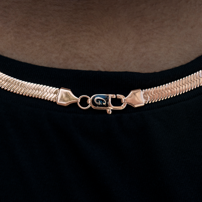 Herringbone Necklace in Rose Gold- 8mm
