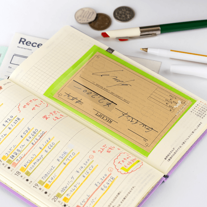 Hobonichi Add - on Pocket - Lime Green - Ticket - Pen Boutique Ltd