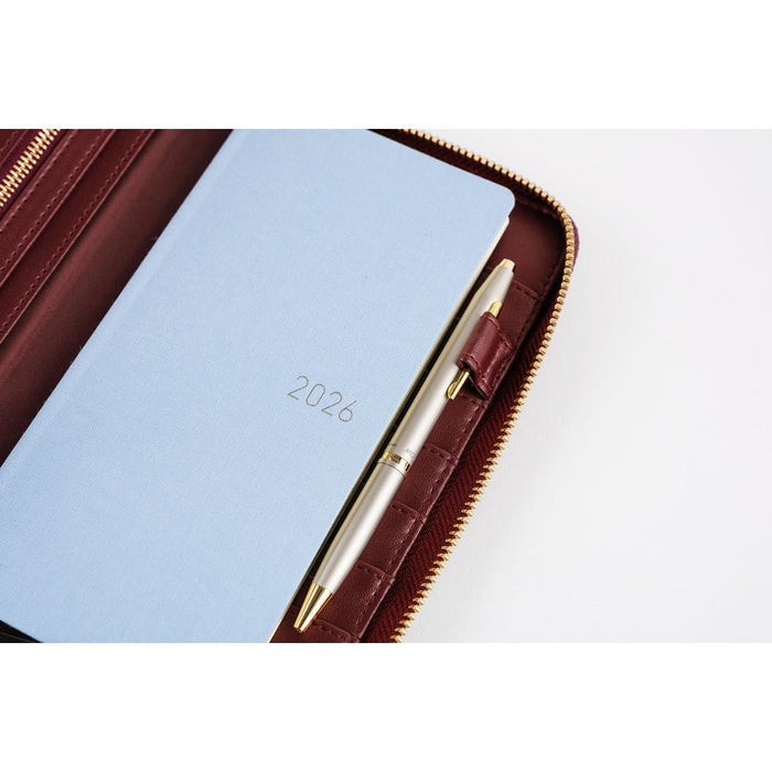 Hobonichi Cover - Single Color: Amarone - Tall & Slim - Zipper Closure WEEKS cover - Pen Boutique Ltd