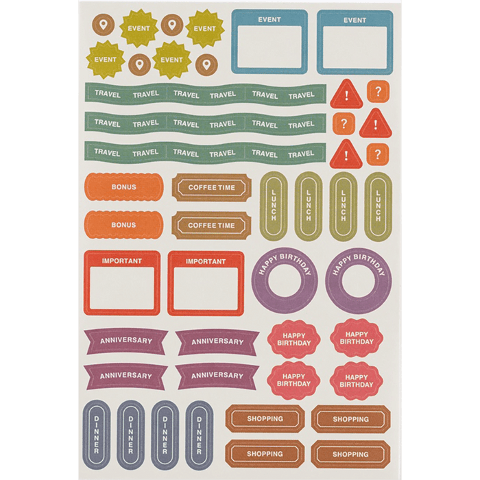 Hobonichi Sticker Set - TSUKI no IRO (Schedule) - Pen Boutique Ltd