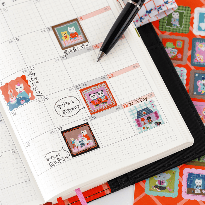 Hobonichi Stickers - Yumi Kitagishi: Daily Life of White Cat - Pen Boutique Ltd