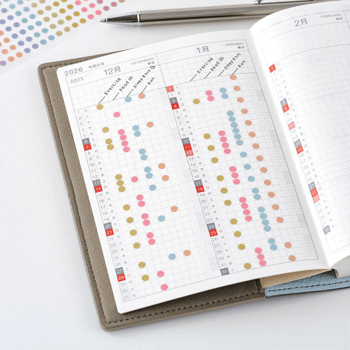 Hobonichi Transparent Dot Stickers - TSUKI no IRO (3.5mm) - Pen Boutique Ltd