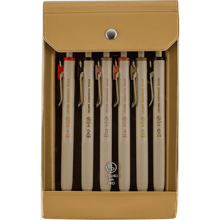 Hobonichi Uniball One Pens [Jan - Jun Set] in Original Case - TSUKI no IRO - Pen Boutique Ltd