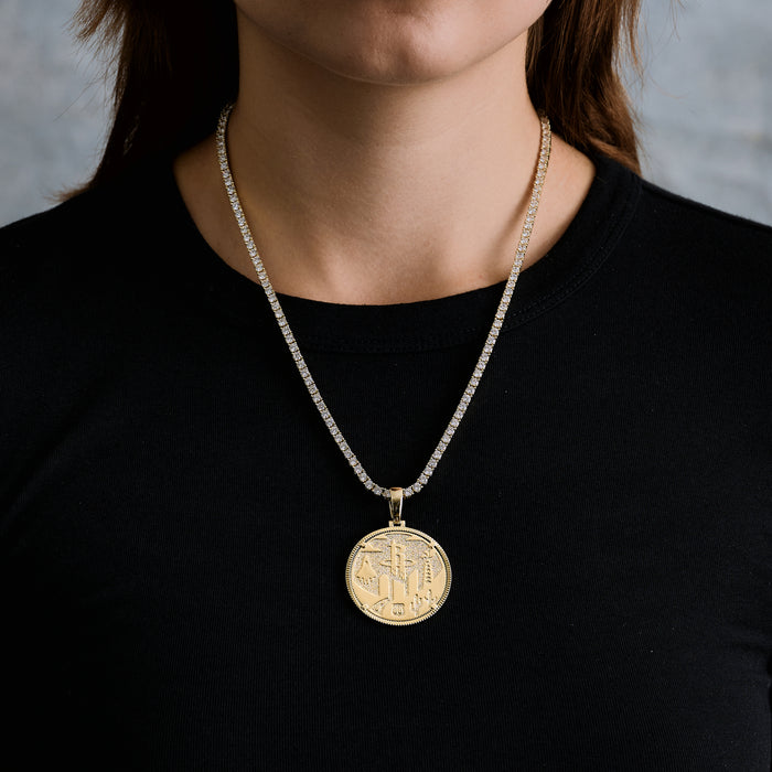 Houston Rockets Official NBA Coin Pendant in Yellow Gold