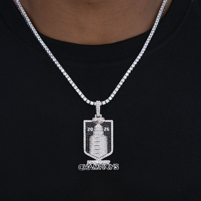 Iced 2026 Stanley Cup Official NHL Champion Pendant in White Gold