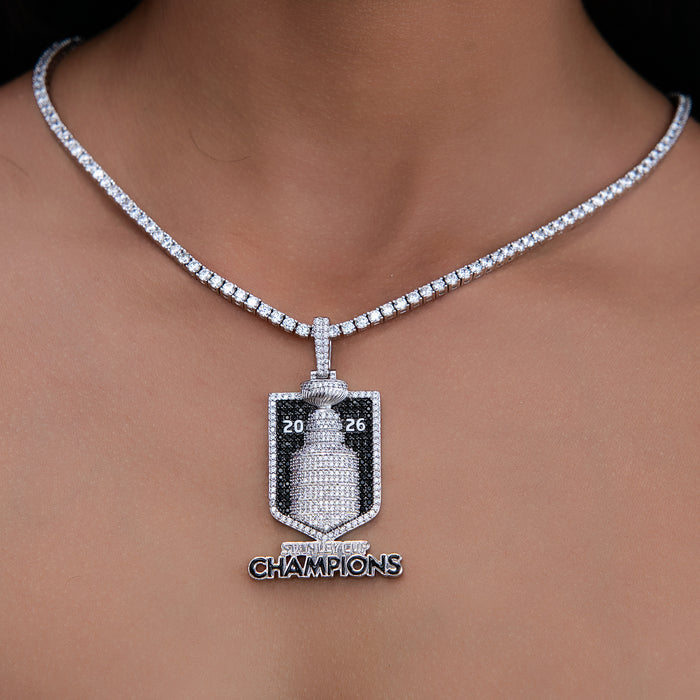 Iced 2026 Stanley Cup Official NHL Champion Pendant in White Gold