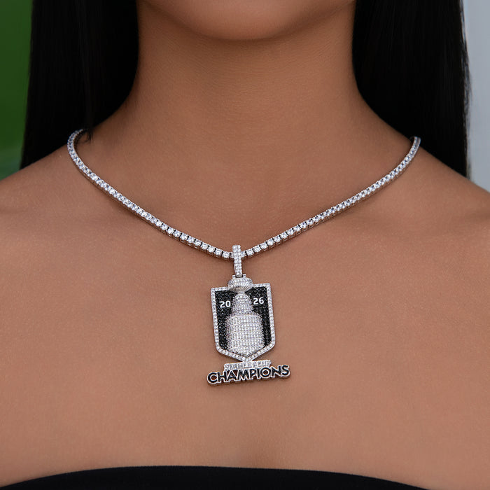 Iced 2026 Stanley Cup Official NHL Champion Pendant in White Gold