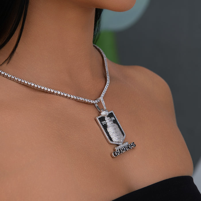 Iced 2026 Stanley Cup Official NHL Champion Pendant in White Gold