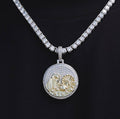 Iced Atlanta Pendant in White Gold