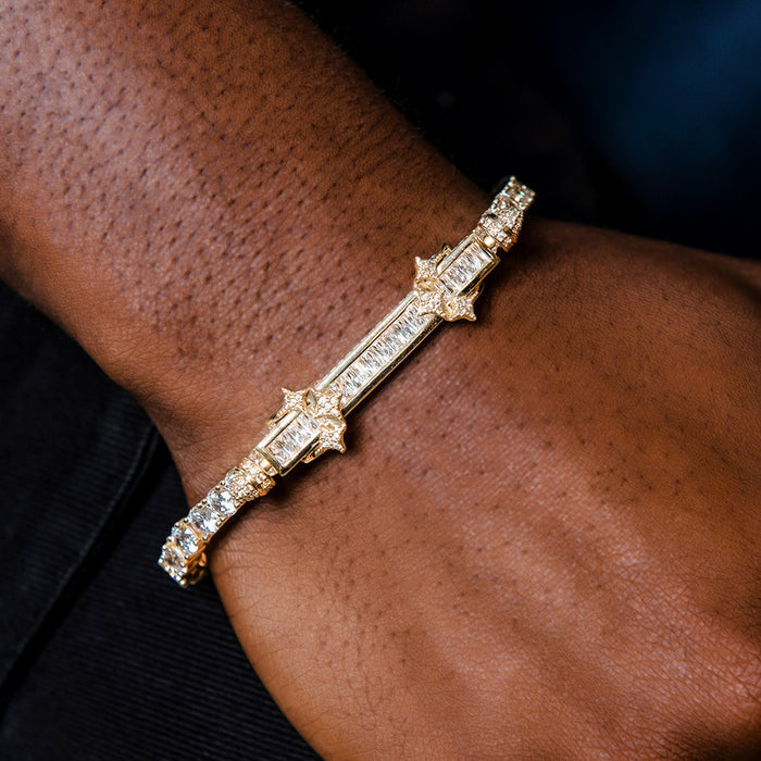 Iced Baguette Bar Bracelet