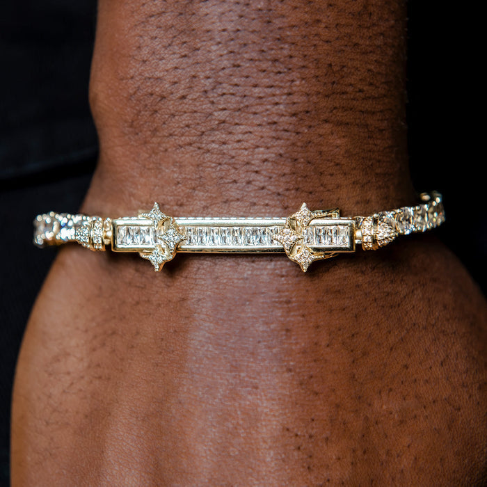 Iced Baguette Bar Bracelet